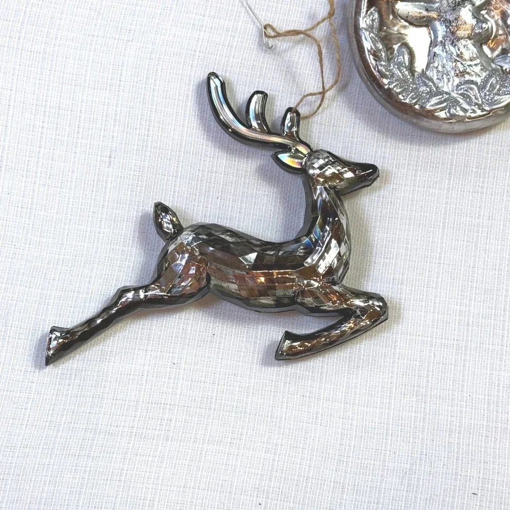 Vintage Christmas Ornaments Glass‎ Finials Silver Deer Angel Mid Century Lot
